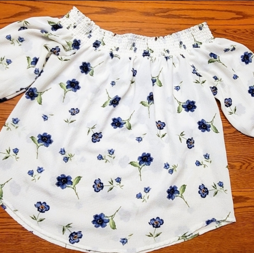 White And Blue Blouse